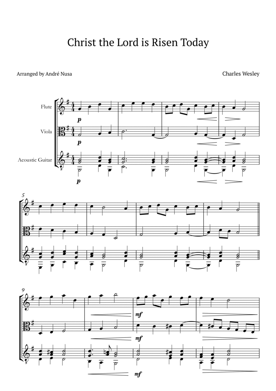 Christ the Lord is Risen Today Flute scores gallery preview page 1