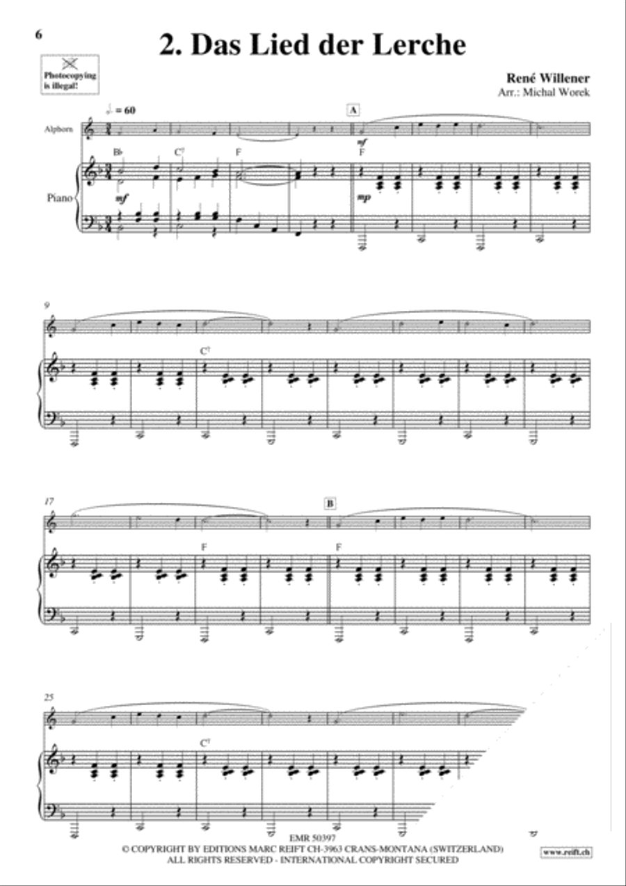 20 Alphorn Solos Volume 1 Piano Accompaniment scores gallery preview page 4