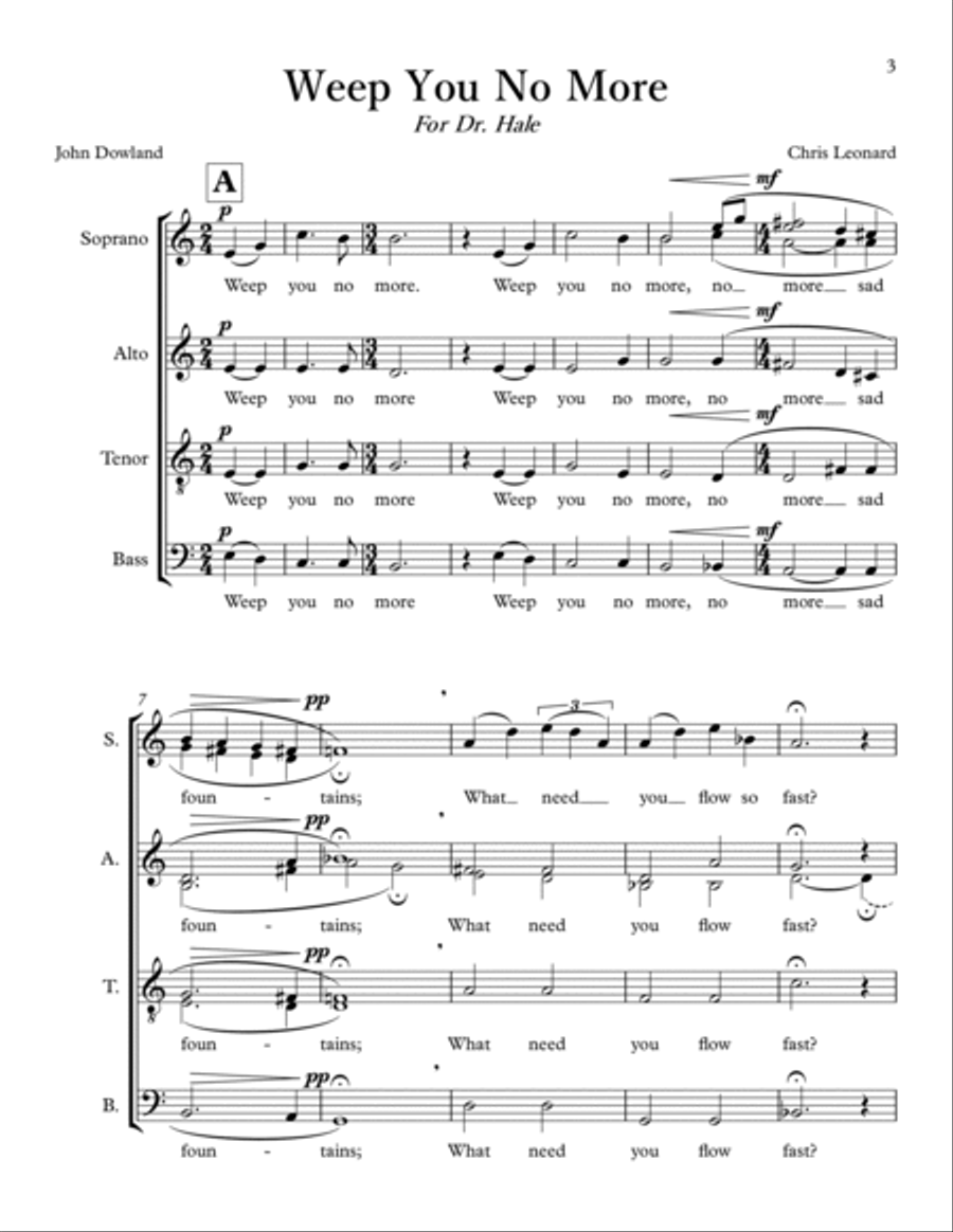 Weep You No More Weep You No More 4-Part scores gallery preview page 3