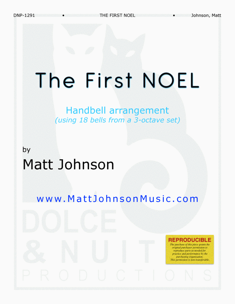 The First Noel-Handbells, with piano accompaniment - REPRODUCIBLE Handbell Choir scores gallery preview page 1
