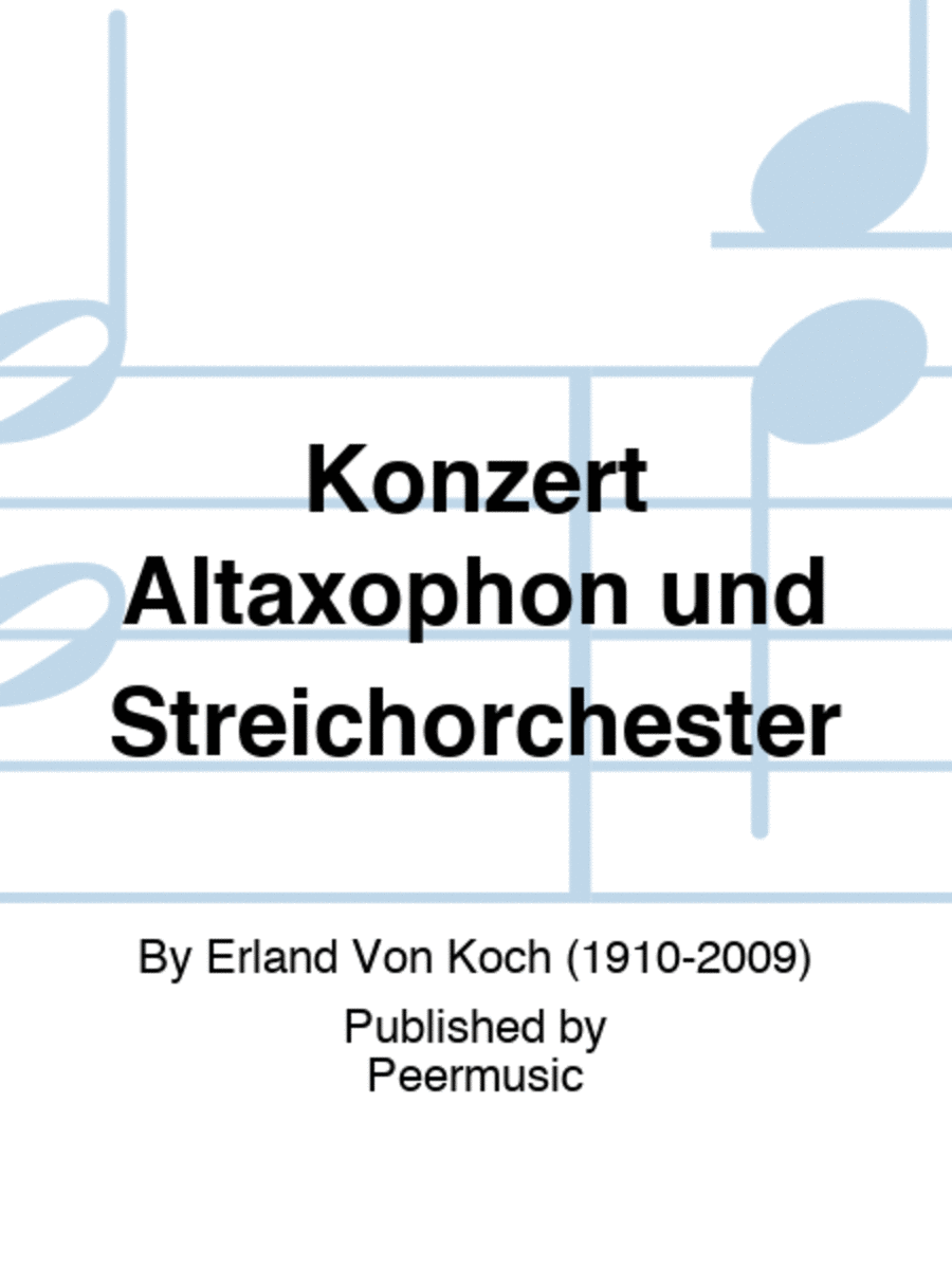 Konzert Altaxophon und Streichorchester