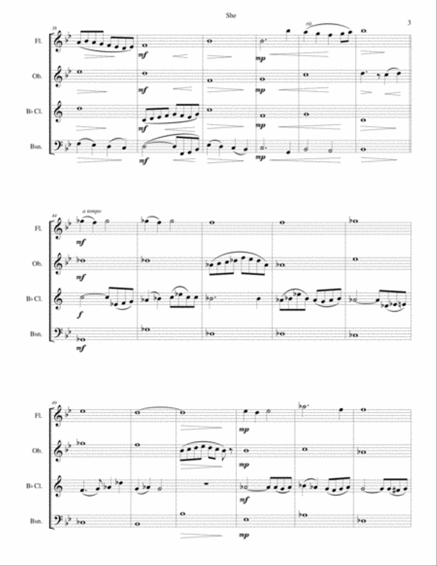 She Woodwind Quartet scores gallery preview page 3