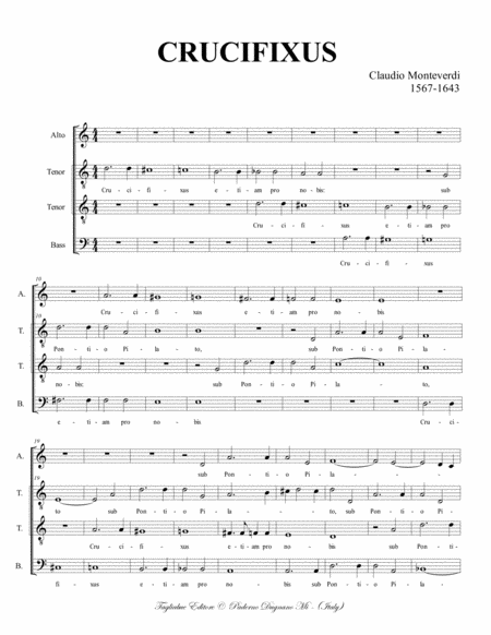 CRUCIFIXUS - C: Monteverdi - For ATTB Choir image number null