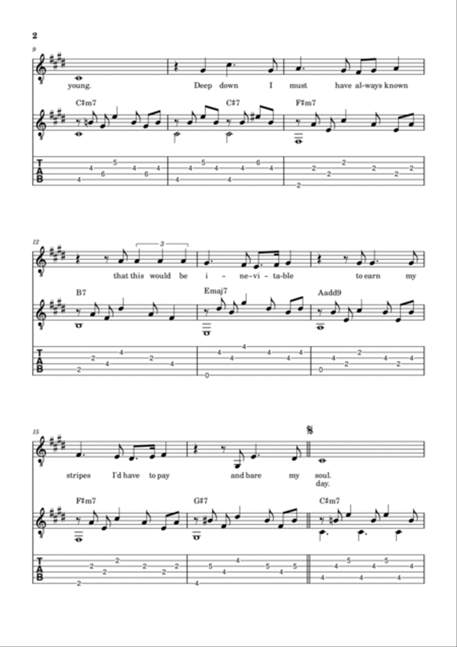 Million Years Ago Piano, Vocal, Guitar scores gallery preview page 2
