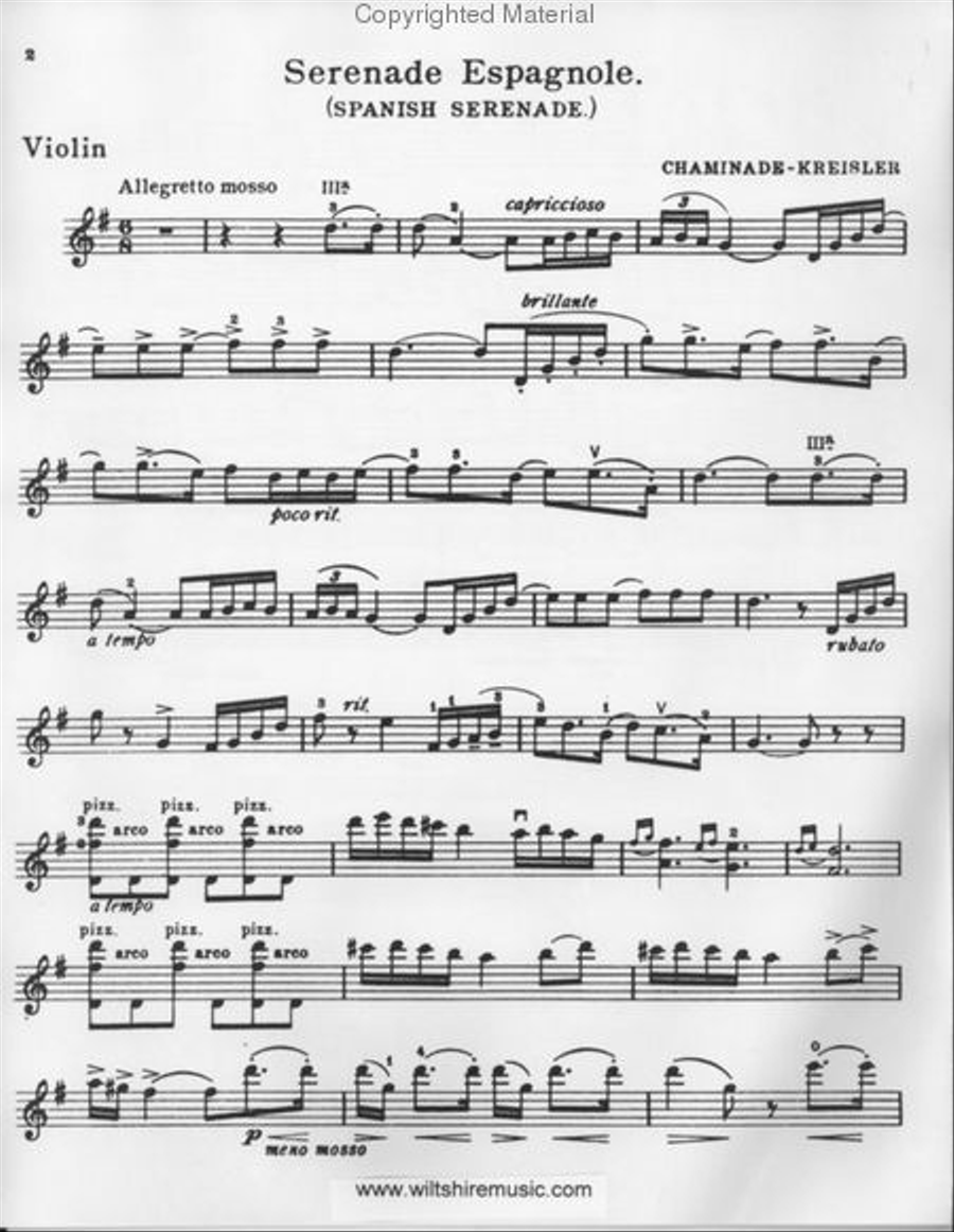 Spanish Serenade Violin Solo scores gallery preview page 2