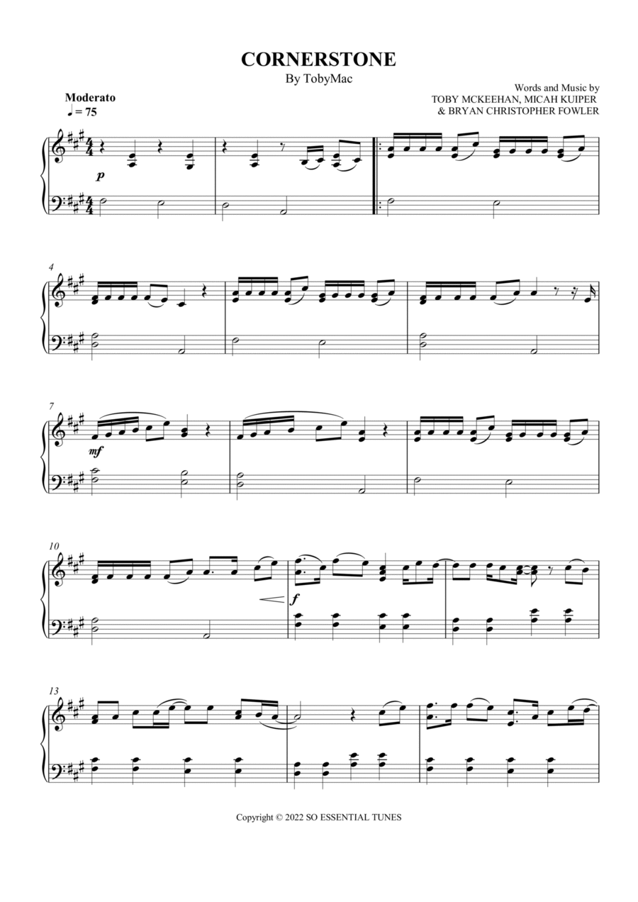 Cornerstone Piano Solo scores gallery preview page 1