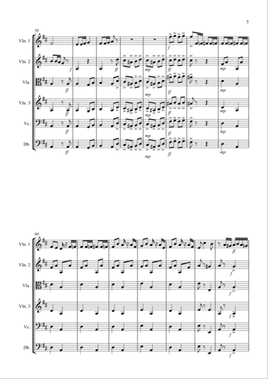 Radetzky March for String Orchestra String Quartet scores gallery preview page 5