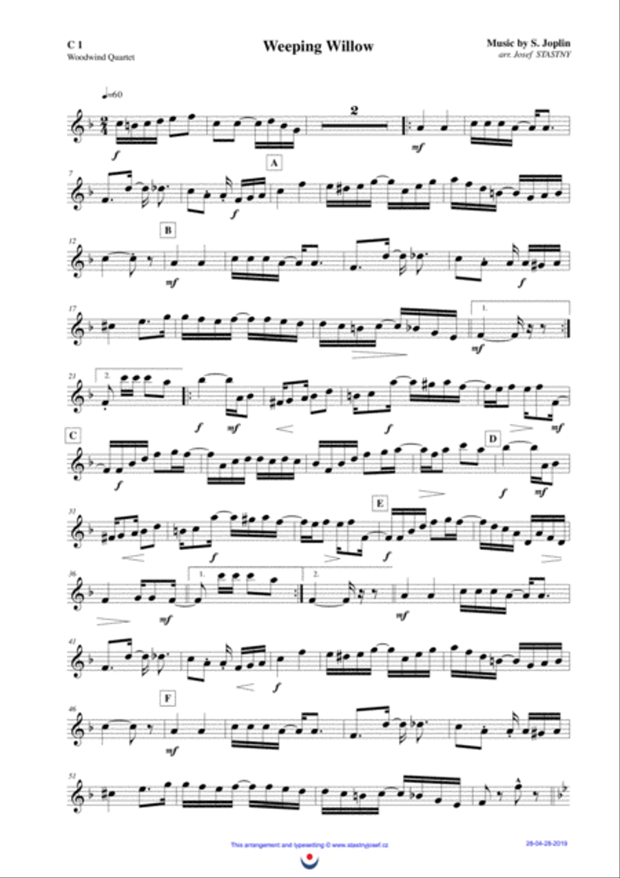 Weeping Willow Woodwind Quartet scores gallery preview page 4