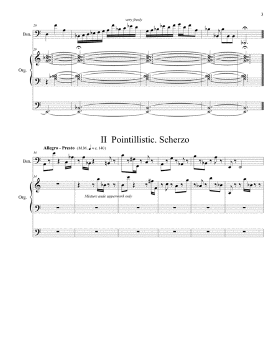 Three Pieces for Bassoon and Organ Woodwind Duet scores gallery preview page 3