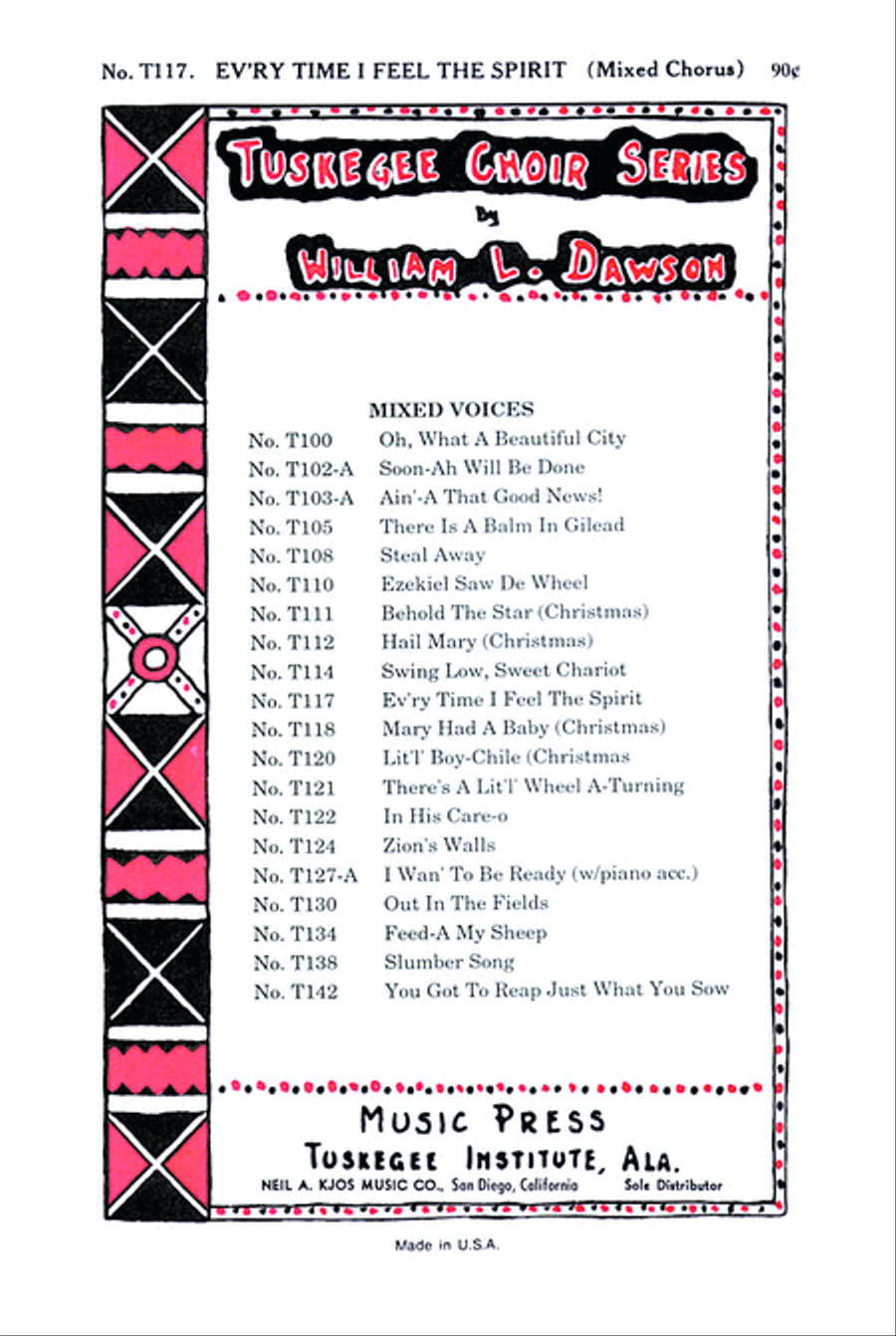 Ev'ry Time I Feel the Spirit SATB 4-Part scores gallery preview page 1