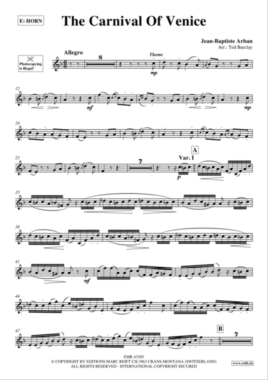 The Carnival Of Venice The Carnival Of Venice Horn scores gallery preview page 2
