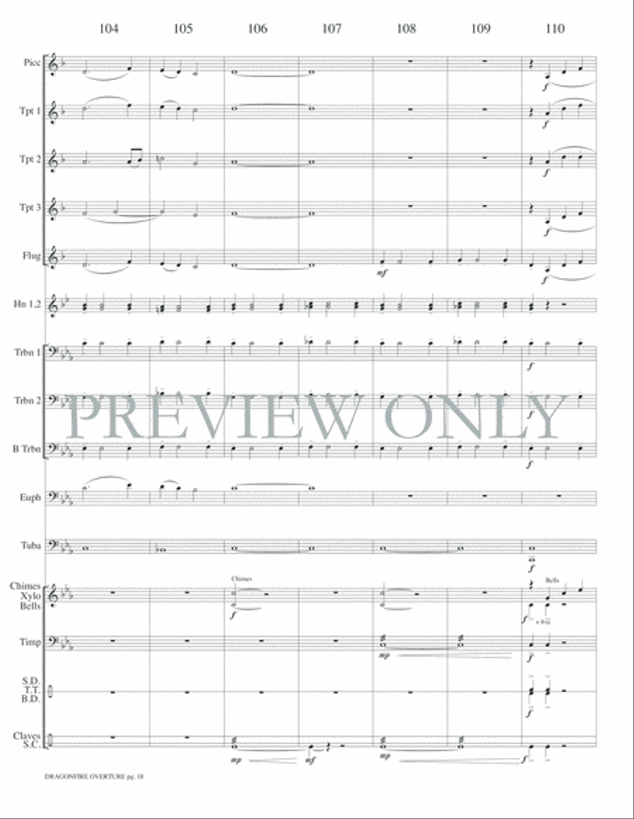 Dragonfire Overture Small Ensemble scores gallery preview page 20