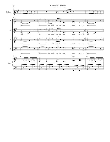 Come For The Feast (SATB divisi) image number null
