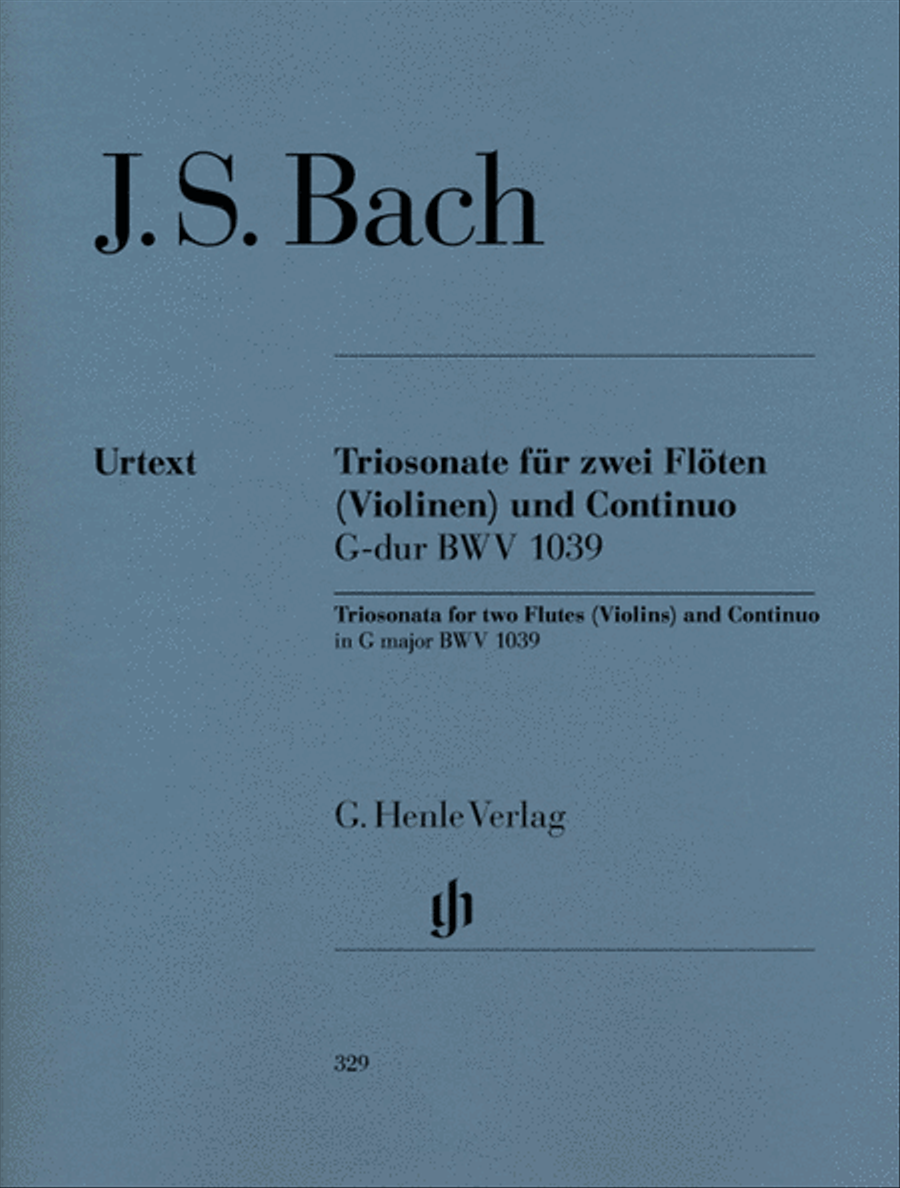 Trio Sonata for two Flutes and Basso Continuo in G major with reconstructed version for two Violins BWV 1039 Flute scores gallery preview page 1