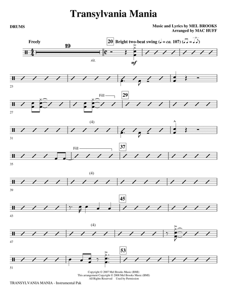 Transylvania Mania (from Young Frankenstein) - Drums