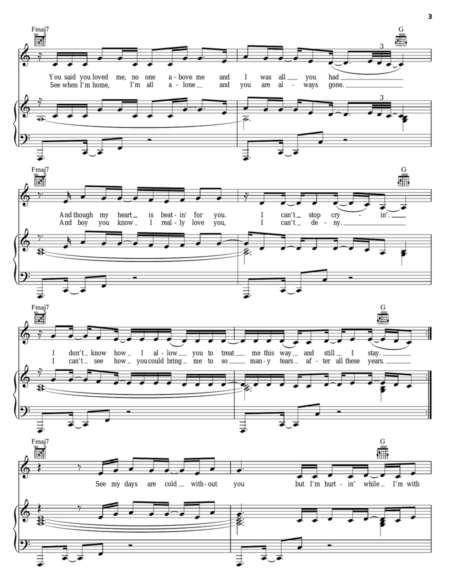 Foolish Piano, Vocal, Guitar scores gallery preview page 3