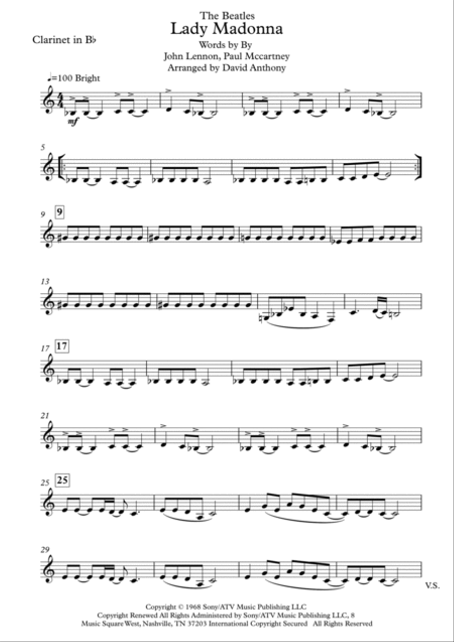 Lady Madonna Woodwind Trio scores gallery preview page 4