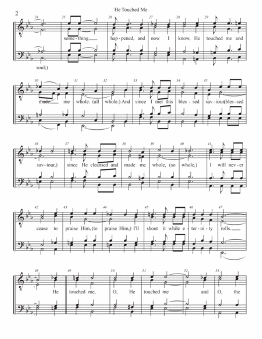 He Touched Me TTBB scores gallery preview page 2