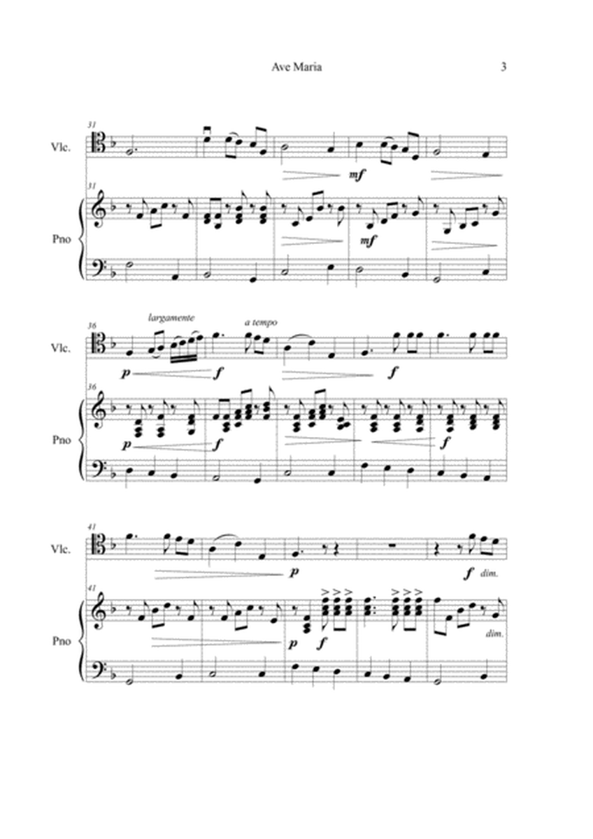 Mascagni-Ave Maria-Extrait de "Cavalleria Rusticana" pour violoncelle et piano image number null
