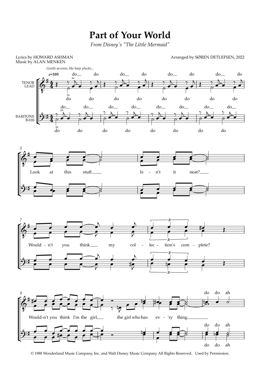 Part Of Your World SSAA scores gallery preview page 1