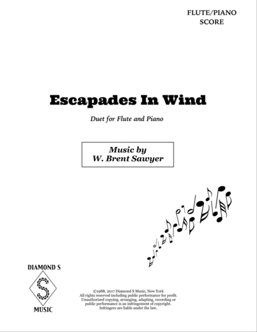 Escapades In Wind - Duet for Flute and Piano - Advanced Level Woodwind Duet scores gallery preview page 3