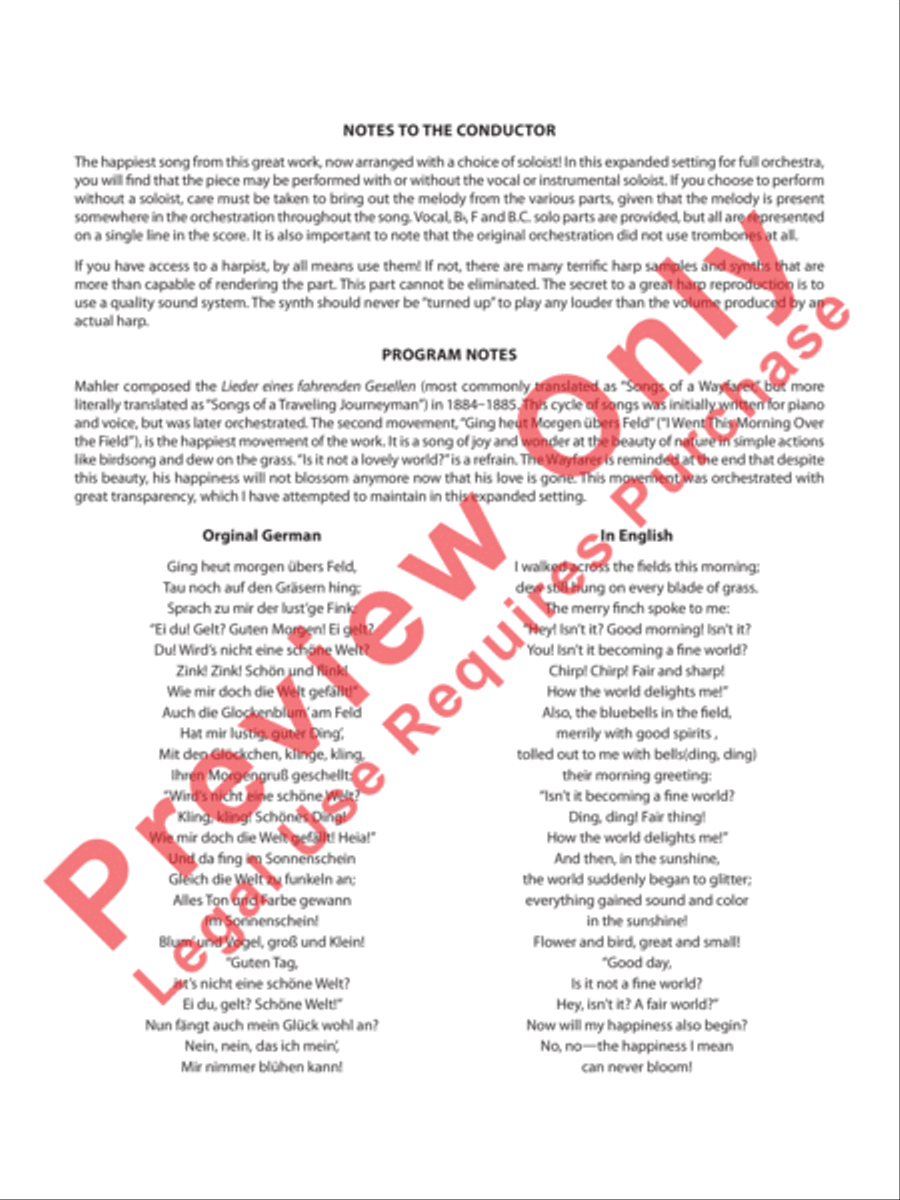 Ging heut Morgen übers Feld Full Orchestra scores gallery preview page 3