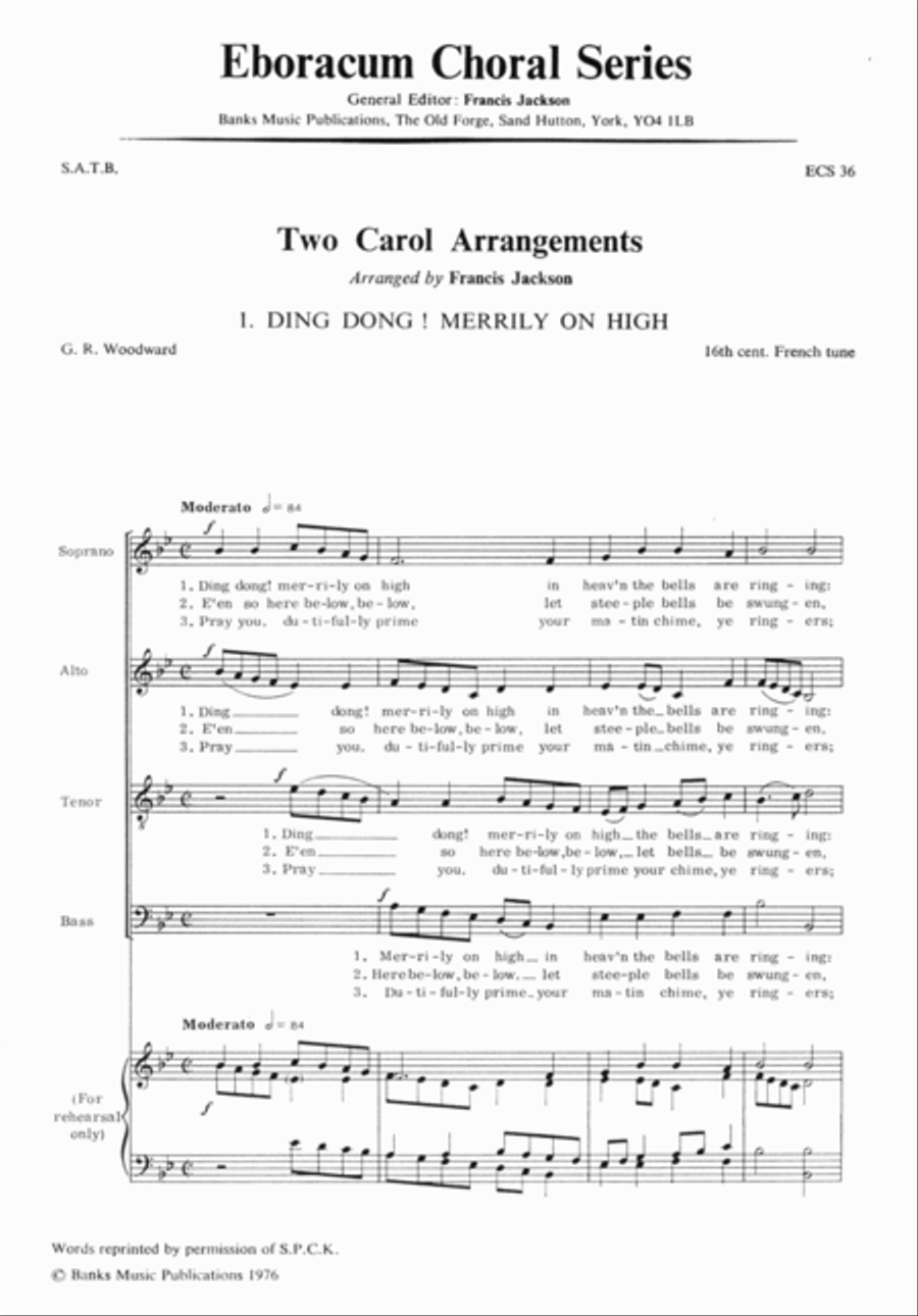 Two Carol Arrangements 4-Part scores gallery preview page 1