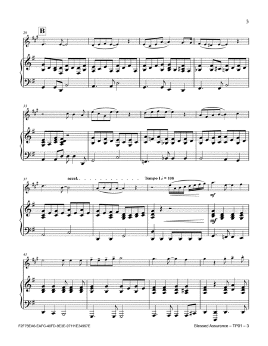Blessed Assurance Trumpet Solo scores gallery preview page 3