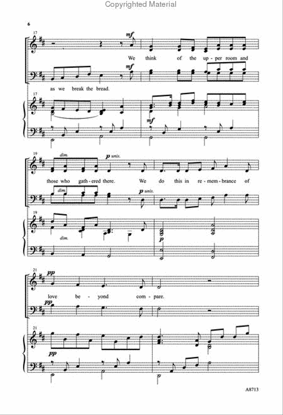 A Communion Prayer of Thanks 4-Part scores gallery preview page 3