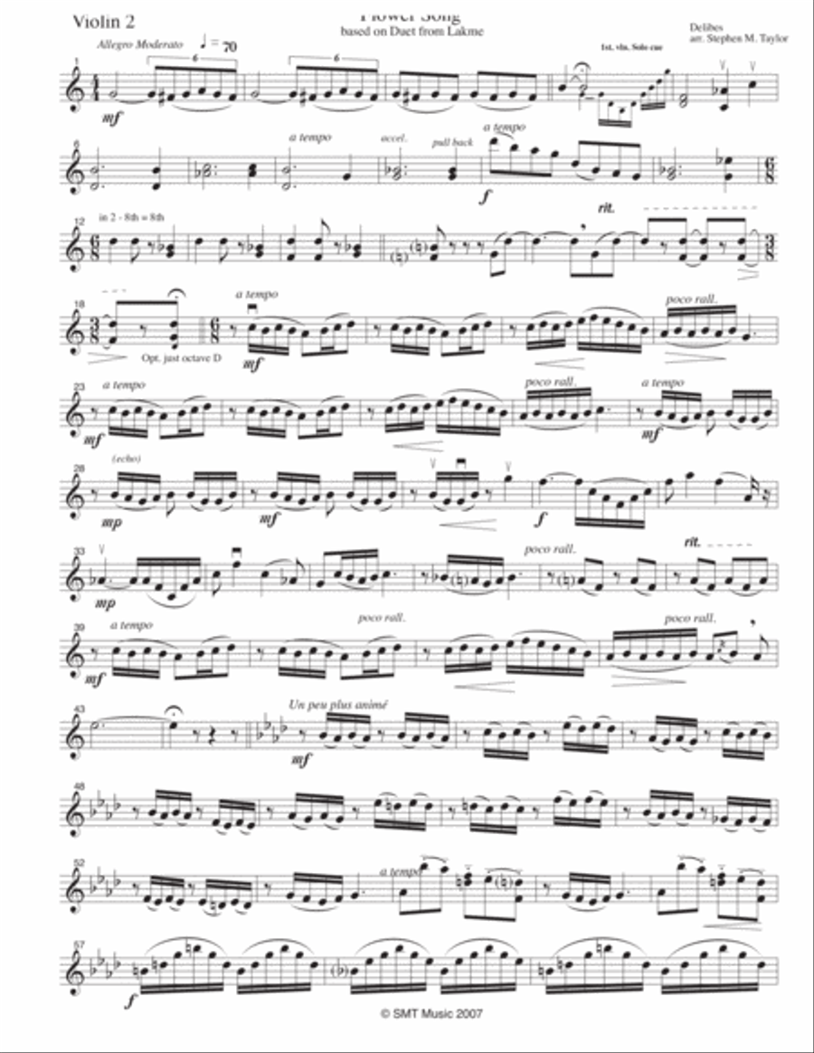 Flower Duet from Lakme String Orchestra scores gallery preview page 3