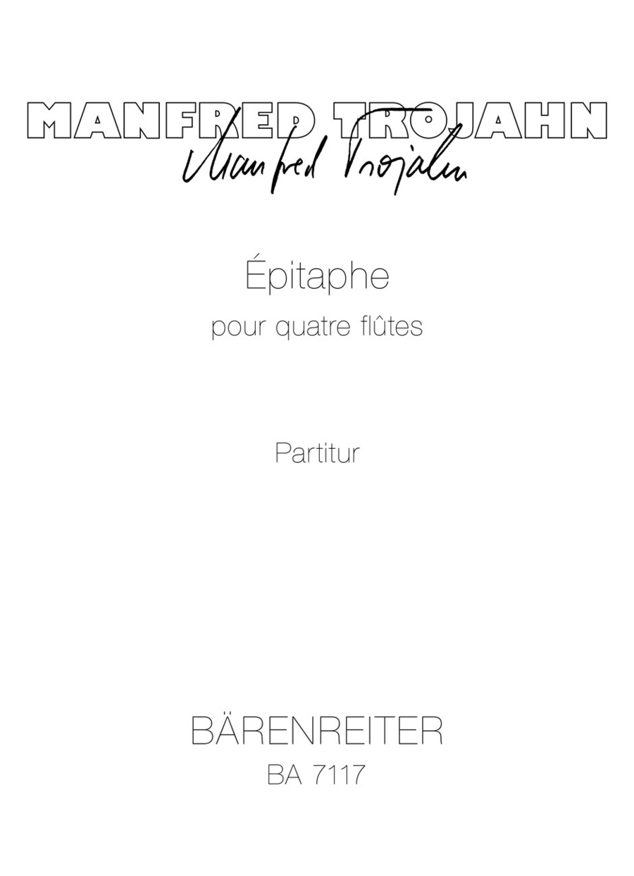 Epitaphe for four Flutes Flute Quartet scores gallery preview page 1