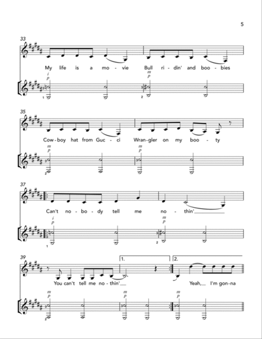 Old Town Road (remix) Old Town Road (remix) Electric Guitar scores gallery preview page 5