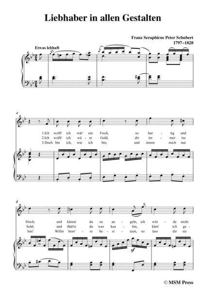 Schubert-Liebhaber in allen Gestalten,in B flat Major,for Voice&Piano image number null