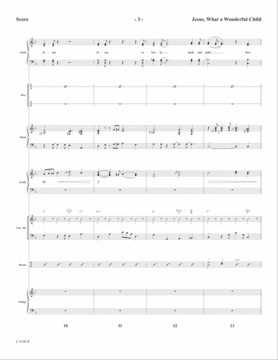 Jesus, What a Wonderful Child with Amen Piano Accompaniment scores gallery preview page 5