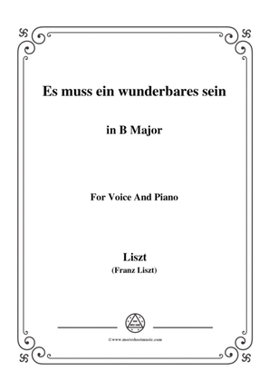 Book cover for Liszt-Es muss ein wunderbares sein in B Major,for Voice and Piano