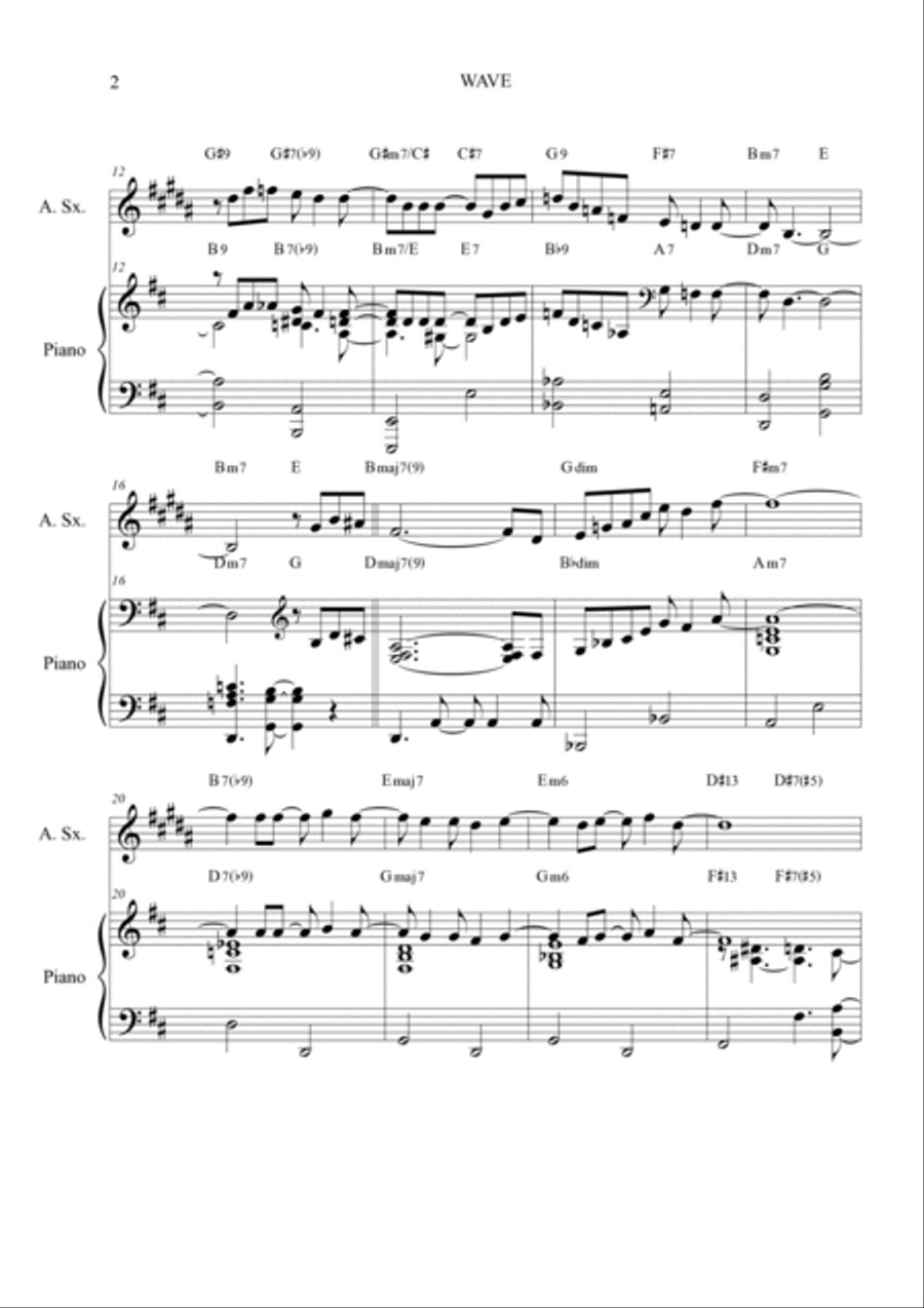 Wave Wave Alto Saxophone scores gallery preview page 2