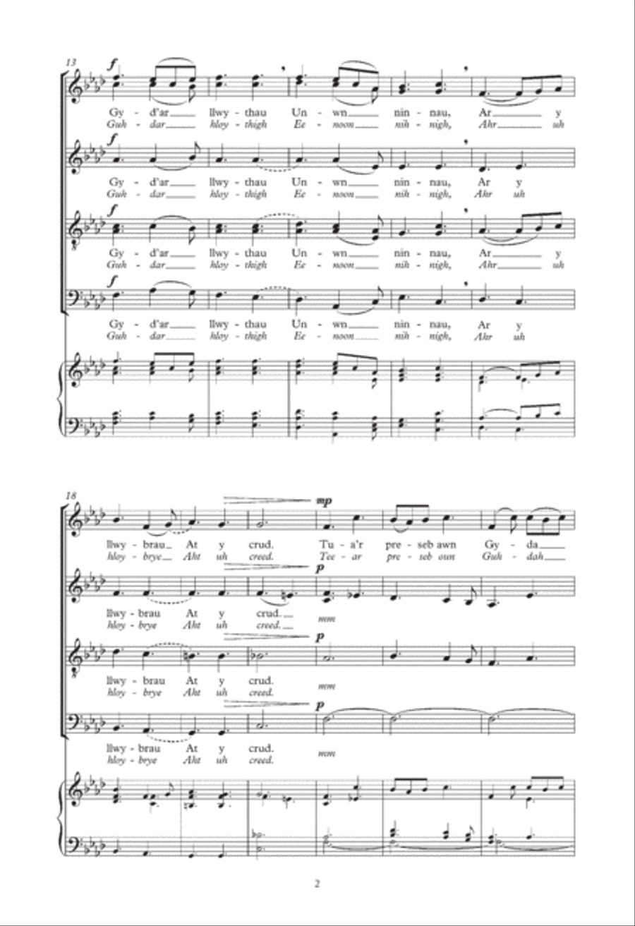 Tua Bethlem Dref (arr. Geoffrey Webber) 4-Part scores gallery preview page 2