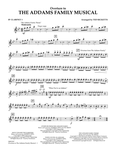 Overture to The Addams Family Musical - Bb Clarinet 1