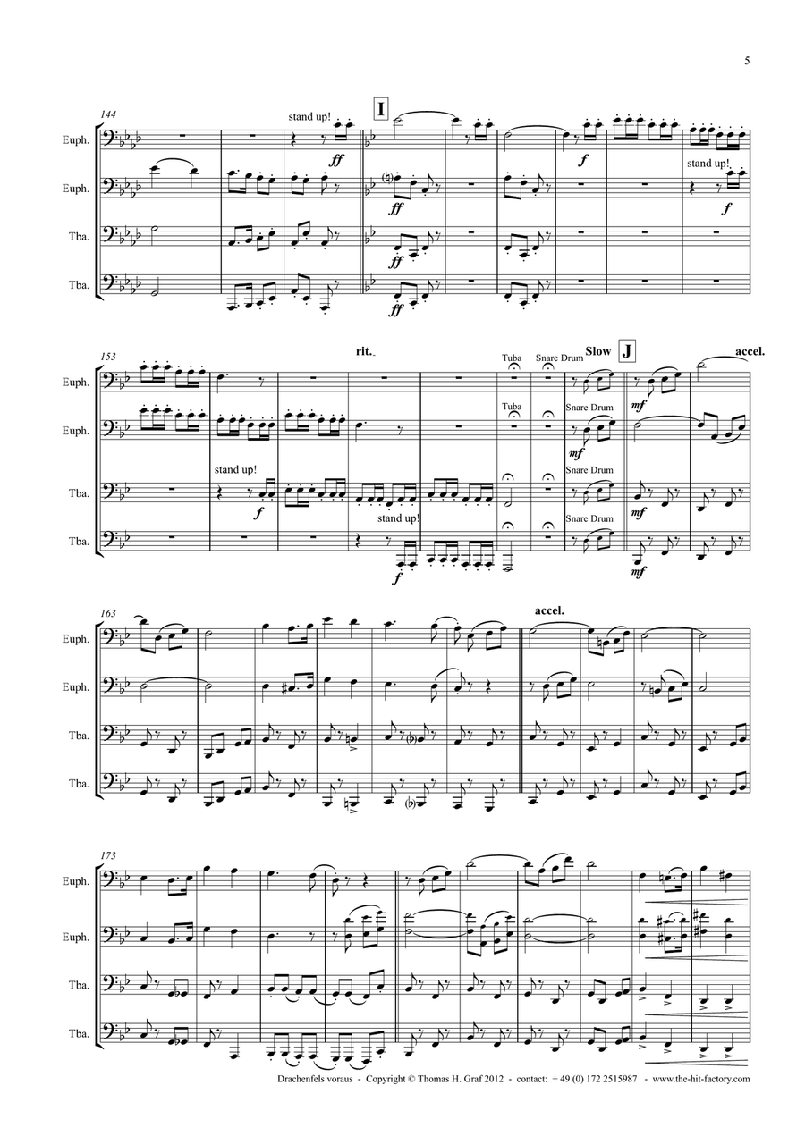 Drachenfels voraus! - German March - Oktoberfest - Low Brass Quartet/Tuba Quartet Brass Quartet scores gallery preview page 5