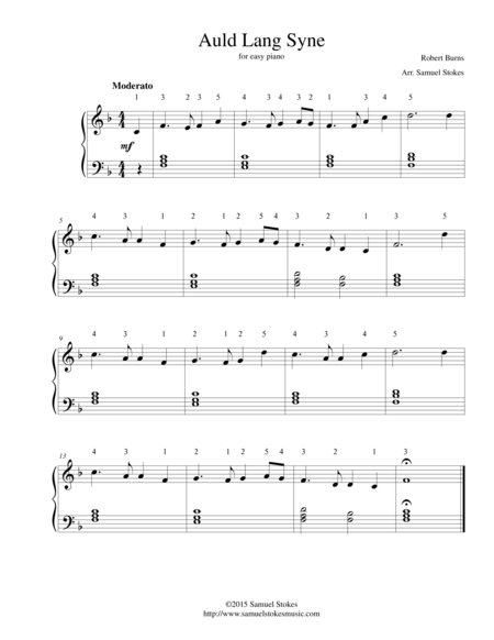 Auld Lang Syne - for easy piano image number null