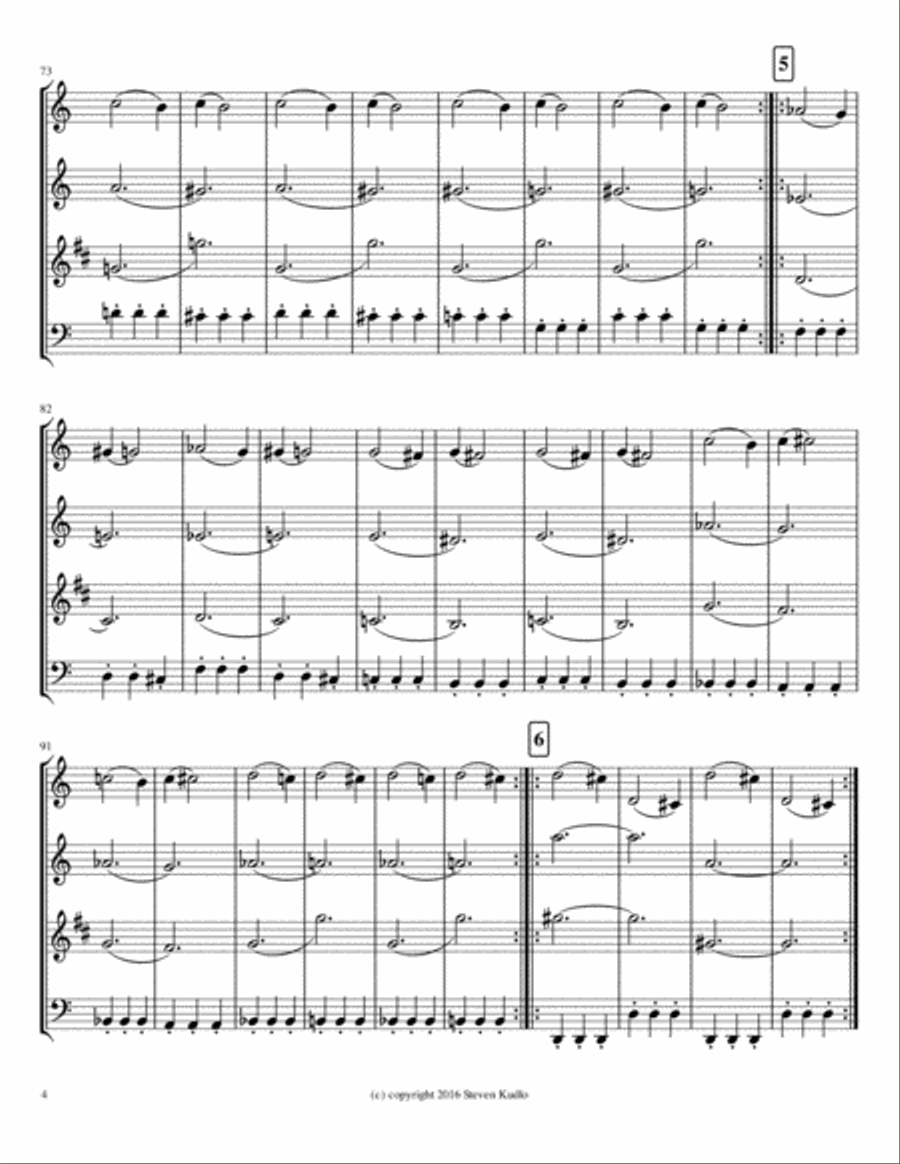 Minimal Piece No. 43 for Woodwind Quartet Woodwind Quartet scores gallery preview page 4