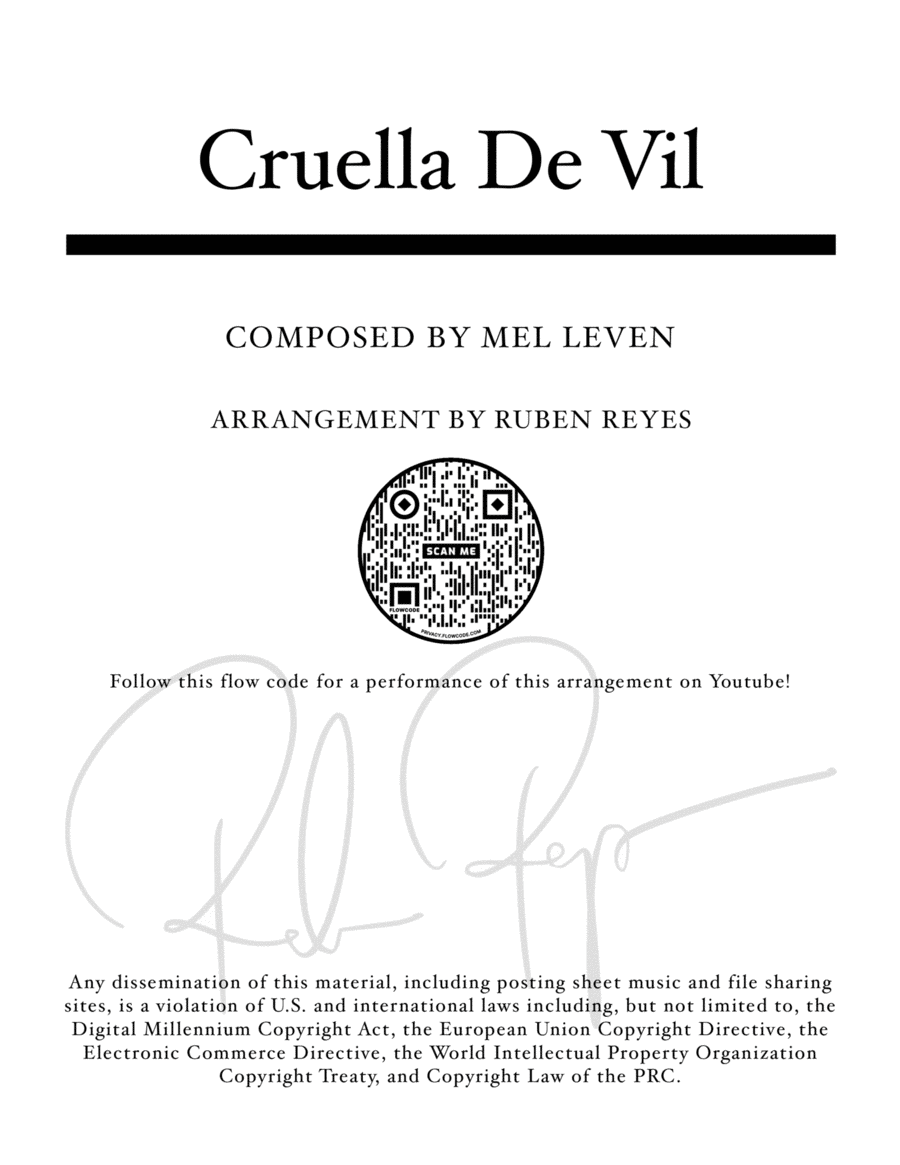 Cruella De Vill Piano Solo scores gallery preview page 1