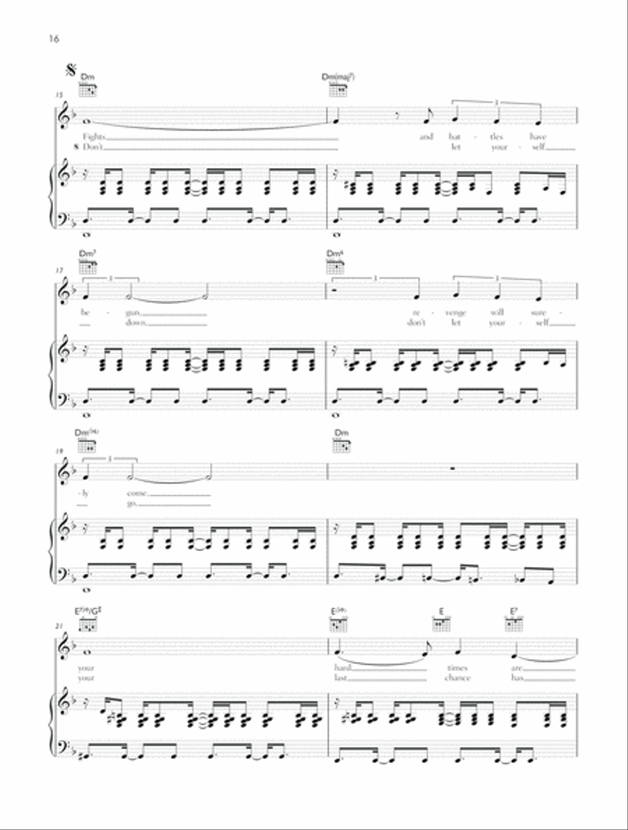 Butterflies & Hurricanes Piano, Vocal, Guitar scores gallery preview page 3