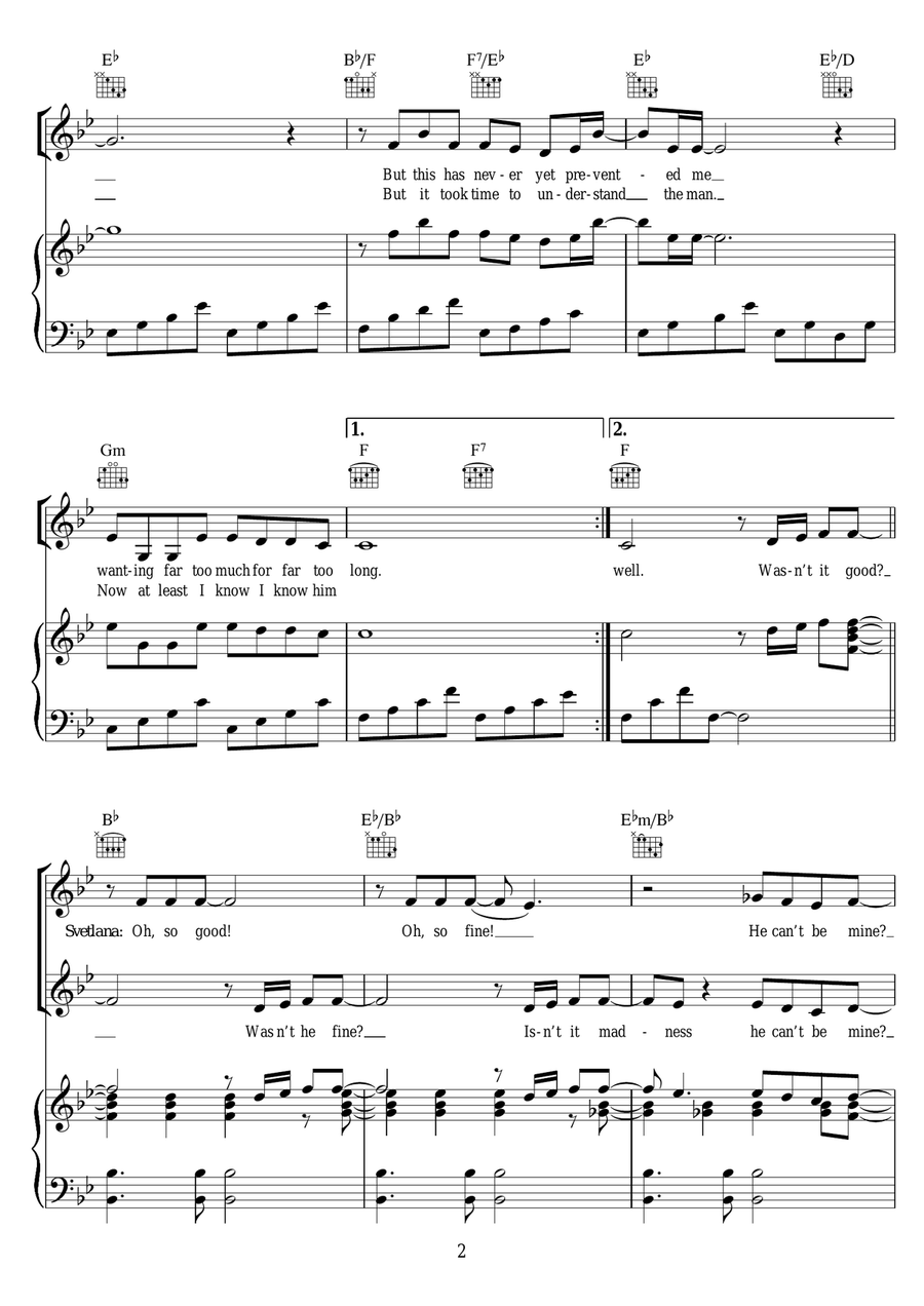 I Know Him So Well (from Chess) Piano, Vocal, Guitar scores gallery preview page 2