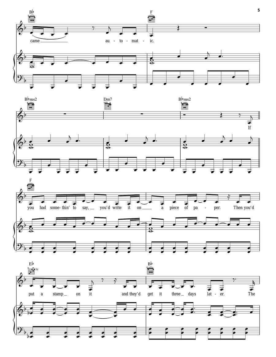Automatic Piano, Vocal, Guitar scores gallery preview page 5