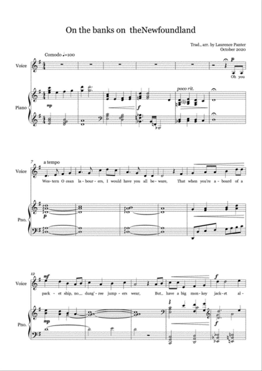 The banks of the Newfoundland Voice scores gallery preview page 2
