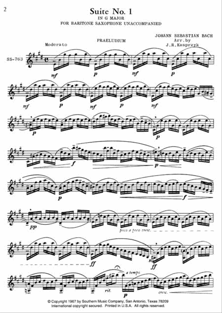 Suite No. 1 Baritone Saxophone scores gallery preview page 2
