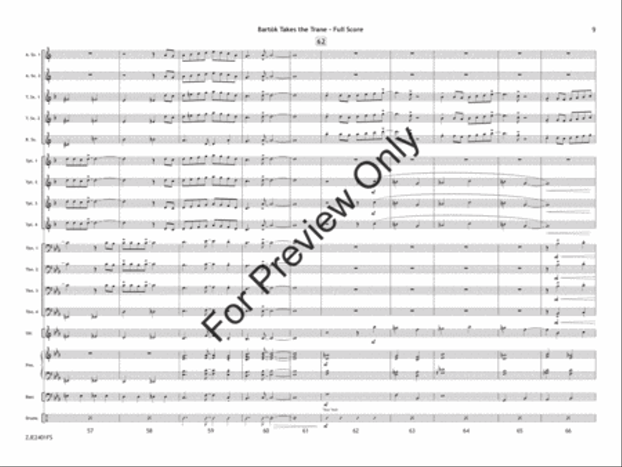 Bartók Takes the Trane (Score) Jazz Ensemble scores gallery preview page 10