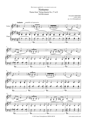 Notturno from Quartet No. 2: Violin and Piano.