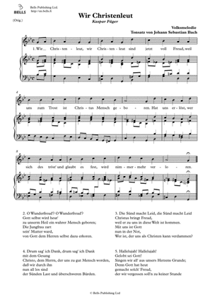 Wir Christenleut (Solo song) (Original key. G minor)